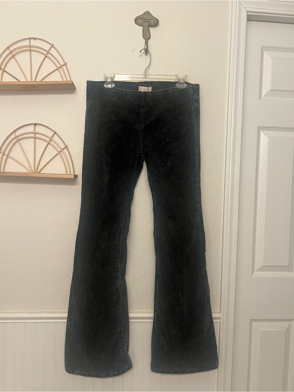 Altar’d State Black Corduroy Flare Pants Size L